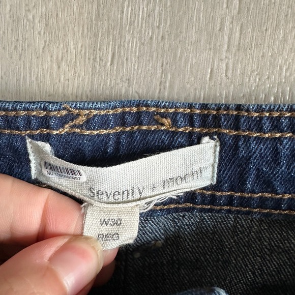 Anthropologie Seventy Mochi Patched Pocket Mabel Jean Womens 30 Wide Leg Boho - Picture 5 of 9